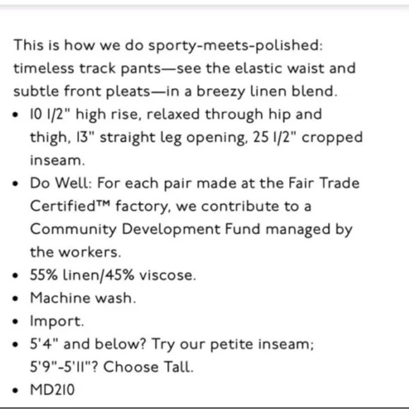 Madewell Linen Blend Track Trouser Pants Light Blue Size M - Picture 16 of 16